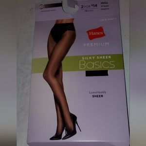 2 Pairs of Jet Black French Cut Lace Panty Hose